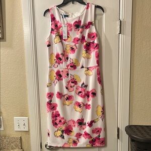 Nwt Apt 9 Floral Sleeveless Dress - Pink and Yellow sz 10